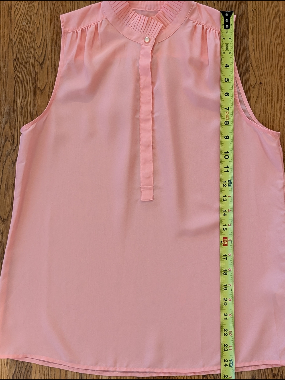 J Crew Peach Pink Ruffled Mock Neck Collar Sleeveless Shirt - Picture 11 of 13